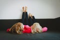 Kids relax at home - home comfort and laziness