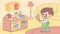 Kids rhyming puzzle game, classroom learn, literacy skill, word game, play vector design Generative AI