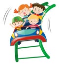 Kids riding on roller coster Royalty Free Stock Photo