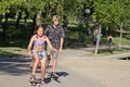Kids riding on their skateboard