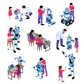 Kids Robotics Isometric Icons