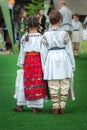 Kids in Romanian traditional costumes Royalty Free Stock Photo