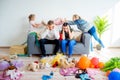 Kids romping at home Royalty Free Stock Photo