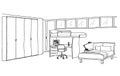 Kids room, graphical sketch