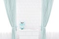 Kids room image wall, background and blue owl