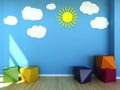 Kids room interior scene Royalty Free Stock Photo