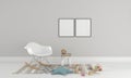 Kids Childhood Room Frame Mockup, Nursery Interior Mockup