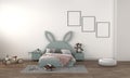 Kids Childhood Room Frame Mockup, Nursery Interior Mockup