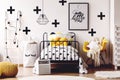 Kids room with yellow furniture Royalty Free Stock Photo