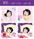 Kids routine actions - good night sleep tight Royalty Free Stock Photo