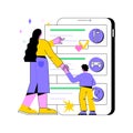 Kids routine app abstract concept vector illustration.