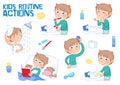 Kids and daily routine - little boy with light brown hair