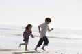 Kids Running on Beach Royalty Free Stock Photo