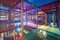 Kids running inside a Colorful indoor playground