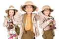 Kids in safari clothes Royalty Free Stock Photo