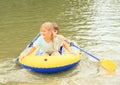 Kids sailing in punt