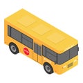 Kids school bus icon, isometric style Royalty Free Stock Photo