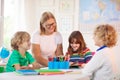 Kids in school. Children in class Royalty Free Stock Photo