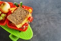 Kids school lunch box with a healthy fresh snack Royalty Free Stock Photo