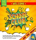 Kids school summer camp banner.