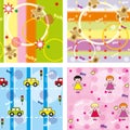 Kids seamless multi-colored background