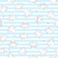 Kids seamless pattern with cartoon octopuses