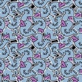 Kids seamless stickers ducks pattern for wallpaper and fabrics and textiles and packaging and gifts and cards and linens