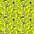 Kids seamless stickers ducks pattern for wallpaper and fabrics and textiles and packaging and gifts and cards and linens