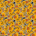 Kids seamless stickers ducks pattern for wallpaper and fabrics and textiles and packaging and gifts and cards and linens