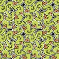 Kids seamless stickers ducks pattern for wallpaper and fabrics and textiles and packaging and gifts and cards and linens