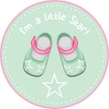 Kids shoes. Sticker for design