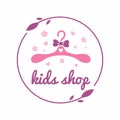 Kids Shop Cute Circle Hanger Logo Design