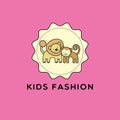 Kids shop vector logo. Kids store emblem