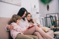 kids showing their mother greeting card Royalty Free Stock Photo