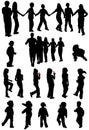 Kids silhouettes Royalty Free Stock Photo