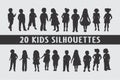 20 Kids Children Silhouettes various design