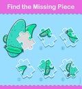 Kids cartoon fish Find The Correct Piece Puzzle Royalty Free Stock Photo