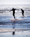 Kids Skim Boarding Royalty Free Stock Photo