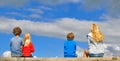 Kids in the sky Royalty Free Stock Photo