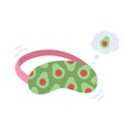 Kids sleeping mask. Cute avocado mask. Avocado eye mask is in flat style.