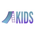 Kids slide logo, cartoon style