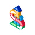 Kids slide water park isometric icon vector illustration