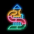 kids slide water park neon glow icon illustration