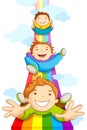 Kids SLiding on Rainbow Royalty Free Stock Photo