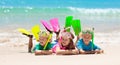 Kids snorkel. Children snorkeling in tropical sea Royalty Free Stock Photo