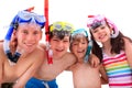 Kids with snorkels Royalty Free Stock Photo