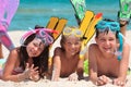 Kids with snorkels Royalty Free Stock Photo