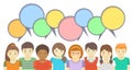 Kids with speech bubbles Royalty Free Stock Photo