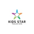 Kids star community logo icon. Vector illustration. Modern colorful design