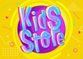 Kids Store Vector Illustration in Cartoon Style. Royalty Free Stock Photo